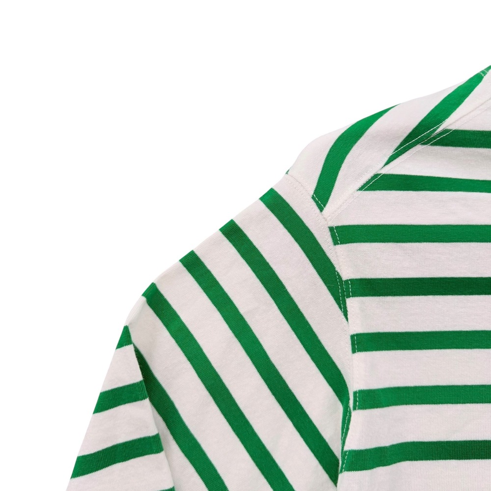 Everlane Breton Stripe Long Sleeve Boat Neck Tee Green White Womens Small - Picture 2 of 7